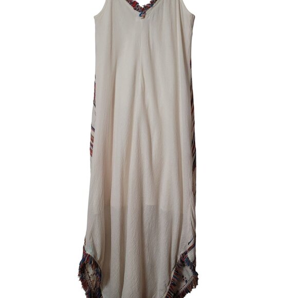 Bohemian-Inspired Fringe Hem Spaghetti Strap Maxi Dress - Picture 14 of 16